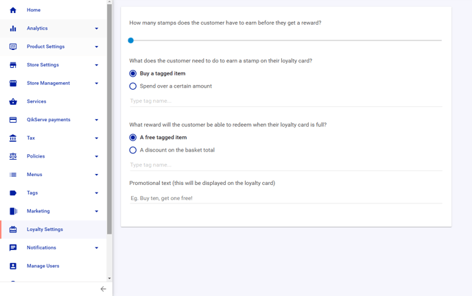 Loyalty Settings 